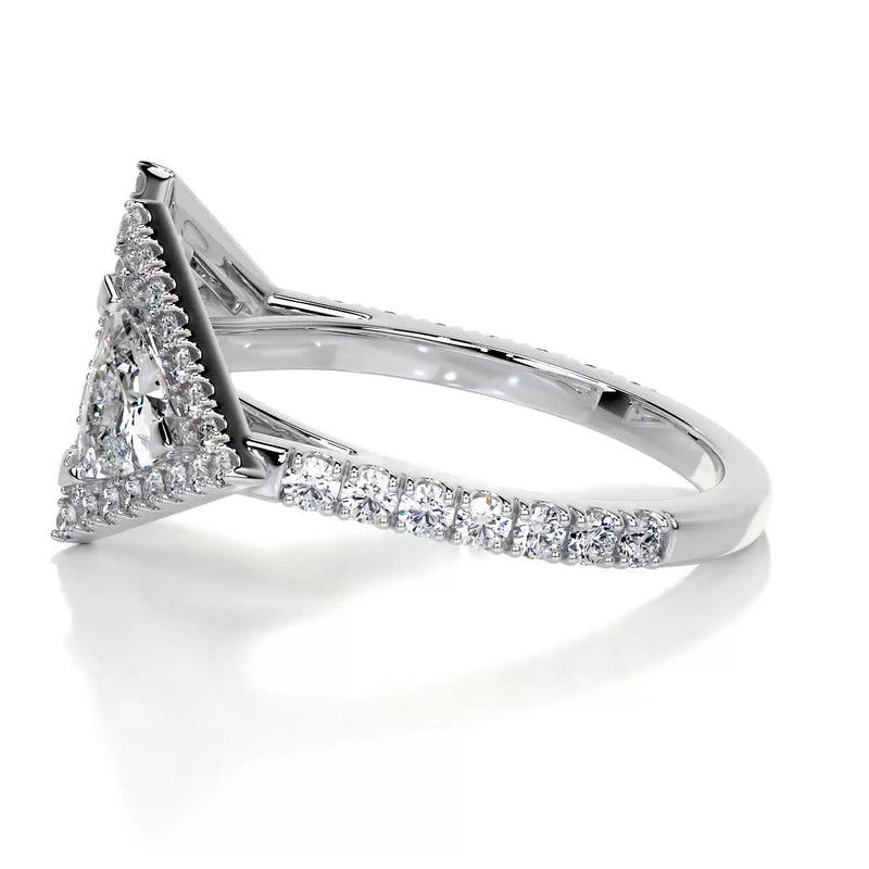 Triangle Halo Split Shank Style Moissanite Wedding Band