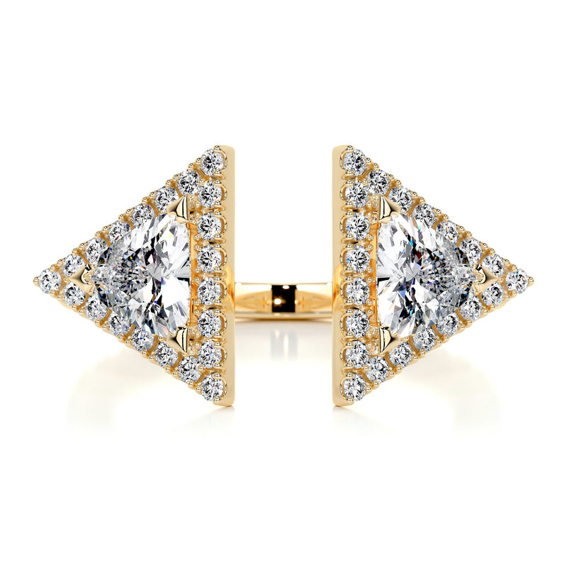 Triangle Halo Split Shank Style Moissanite Wedding Band