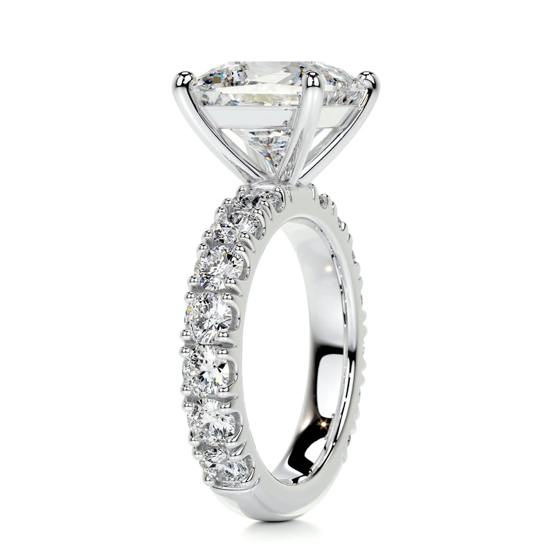 2.60 Carat Princess Cut Diamond Pavé Engagement Ring