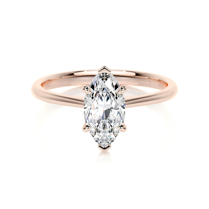 1.00 ct Marquise Solitaire Moissanite Engagement Ring