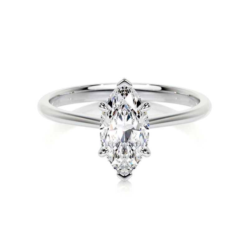 1.00 ct Marquise Solitaire Moissanite Engagement Ring