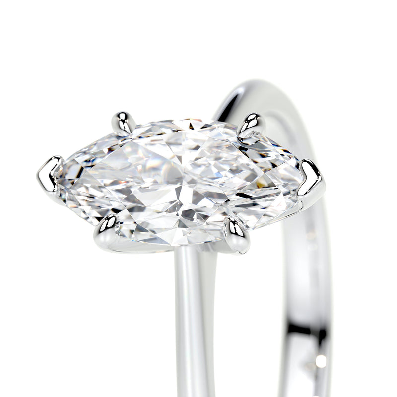 1.00 ct Marquise Solitaire Moissanite Engagement Ring