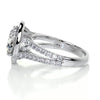 2.5 Carat Round Halo Dual Split Pave Moissanite Engagement Ring