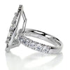 2.0 Carat Pear Halo Moissanite Diamond Engagement Ring