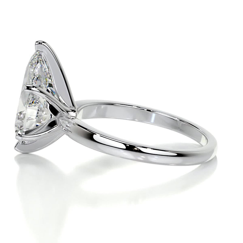 1.0 ct Pear Solitaire Smooth Moissanite Engagement Ring