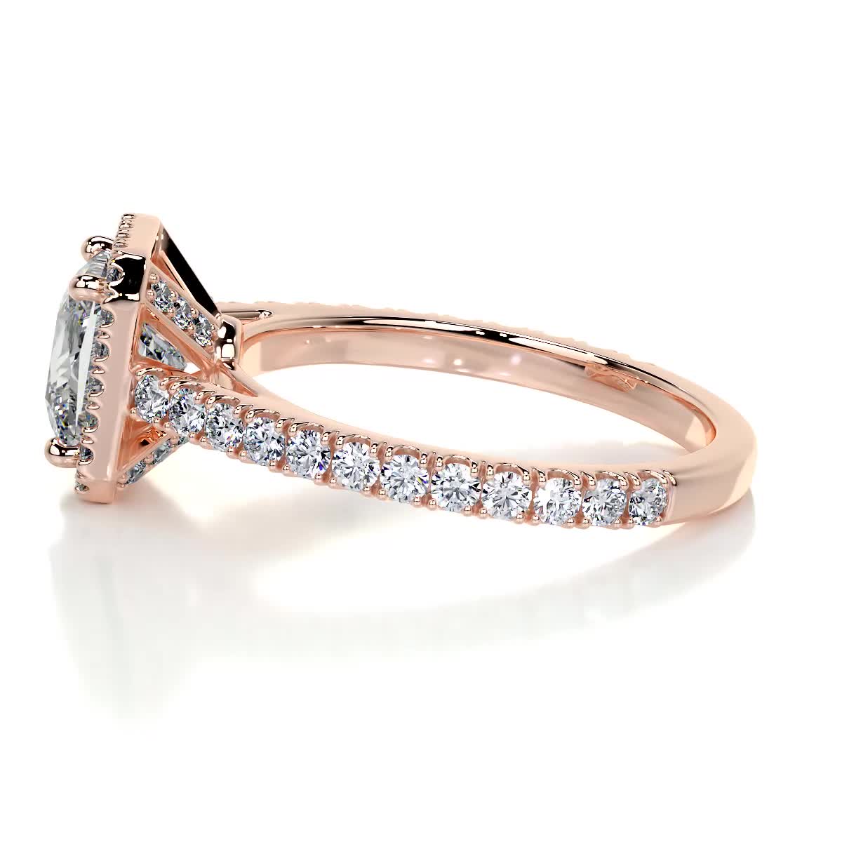 2.4 Carat Princess Halo Moissanite Engagement Ring