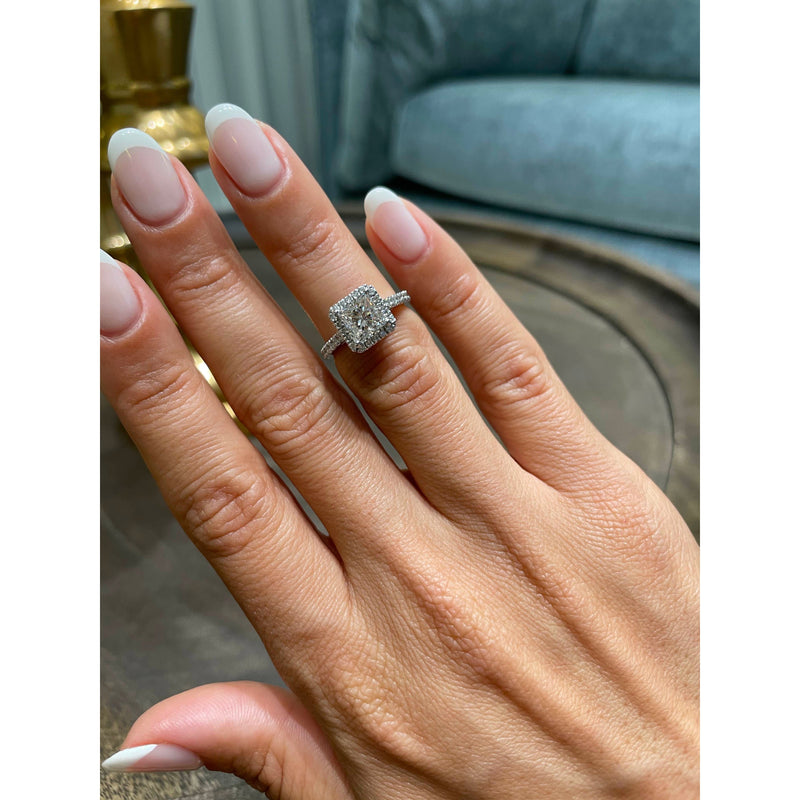 2.4 Carat Princess Halo Moissanite Engagement Ring