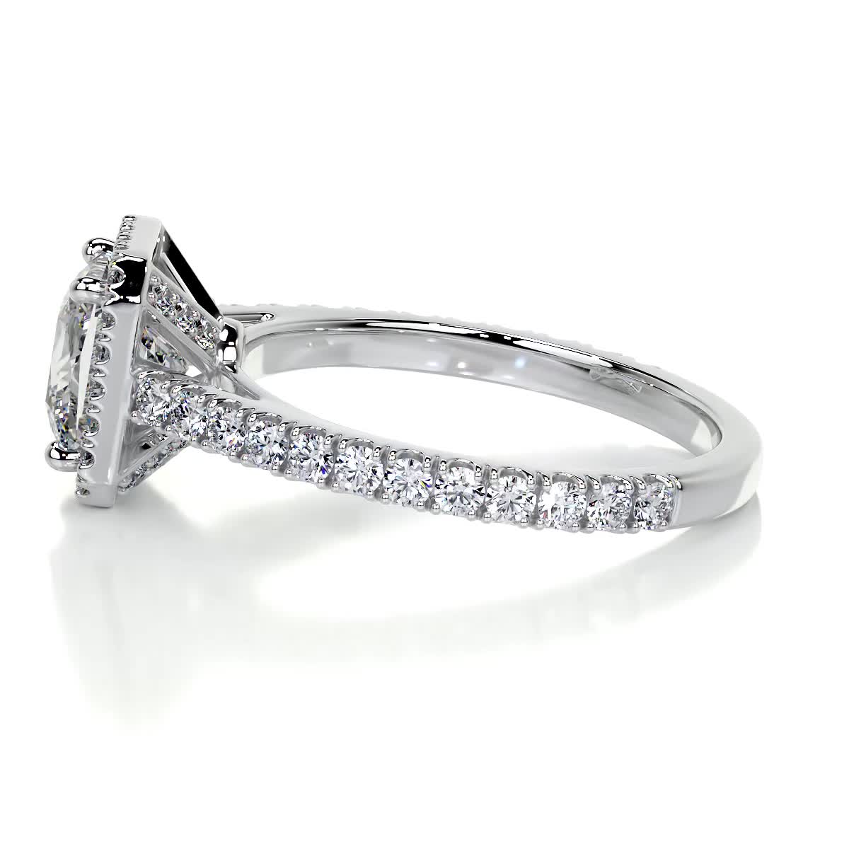 2.4 Carat Princess Halo Moissanite Engagement Ring