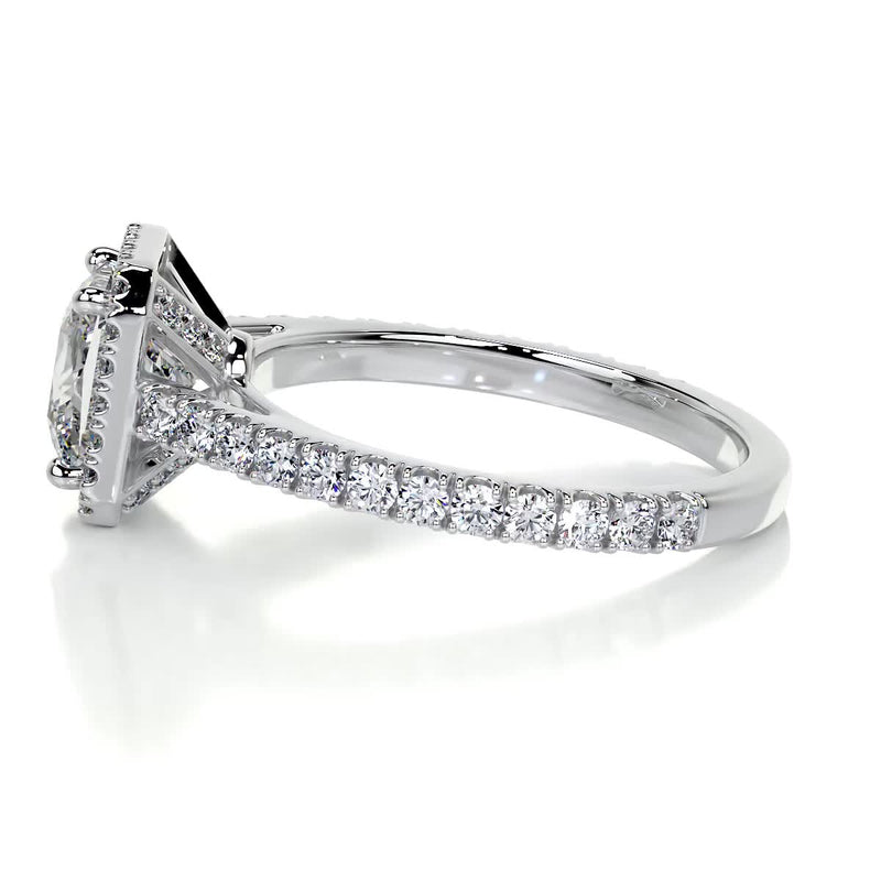 2.4 Carat Princess Halo Moissanite Engagement Ring