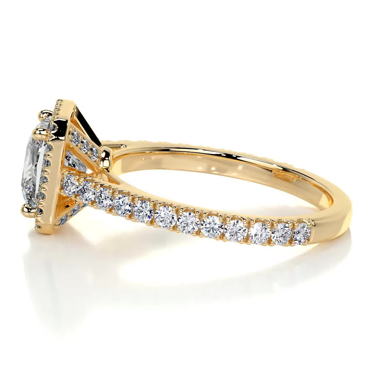 2.4 Carat Princess Halo Moissanite Engagement Ring
