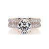3.2 Carat Round Cut Diamond Triple Pave Hidden Halo Bridal ring set