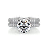 3.2 Carat Round Cut Diamond Triple Pave Hidden Halo Bridal ring set