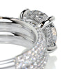3.2 Carat Round Cut Diamond Triple Pave Hidden Halo Bridal ring set
