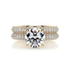 3.2 Carat Round Cut Diamond Triple Pave Hidden Halo Bridal ring set