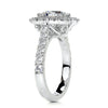 2.25 Carat Round Halo Dual Tone Moissanite Engagement Ring