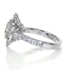 2.25 Carat Round Halo Dual Tone Moissanite Engagement Ring