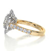 2.25 Carat Round Halo Dual Tone Moissanite Engagement Ring