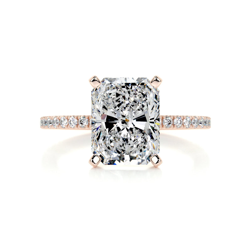3.96 ct Radiant Pave Moissanite Engagement Ring