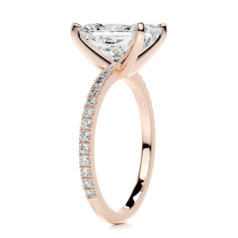 3.96 ct Radiant Pave Moissanite Engagement Ring