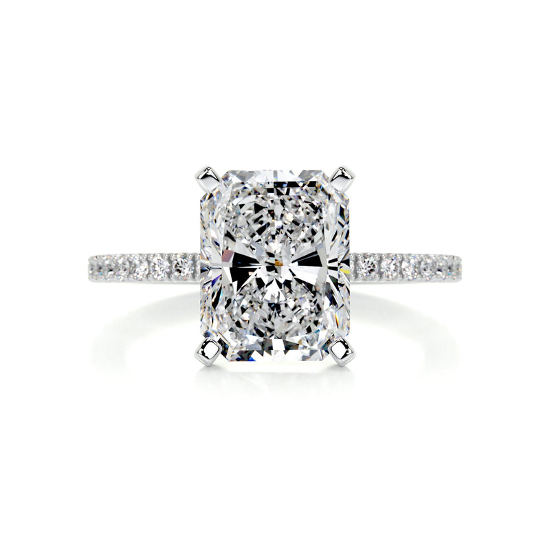 3.96 ct Radiant Pave Moissanite Engagement Ring