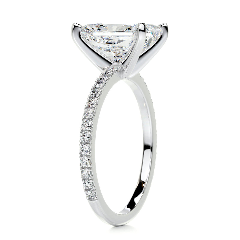 3.96 ct Radiant Pave Moissanite Engagement Ring