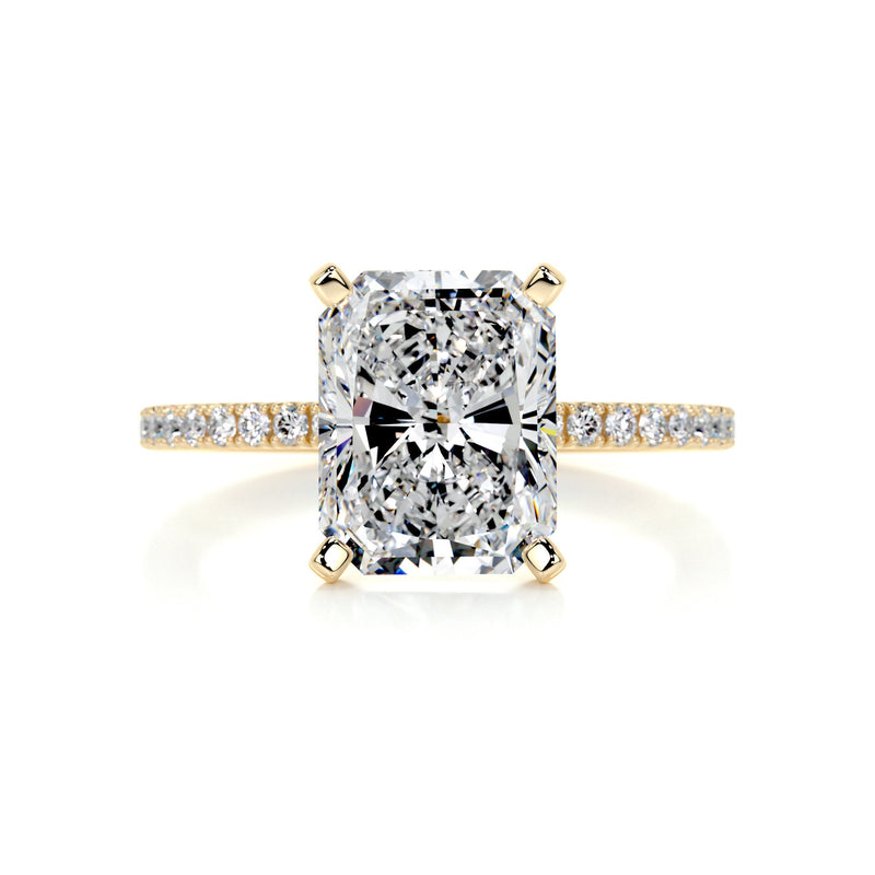 3.96 ct Radiant Pave Moissanite Engagement Ring