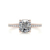2.75 Carat Cushion Hidden Halo Channel Set Moissanite Engagement Ring