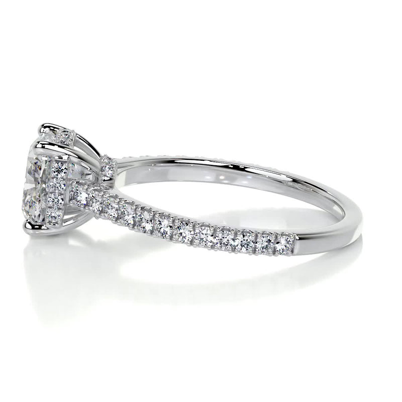2.75 Carat Cushion Hidden Halo Channel Set Moissanite Engagement Ring