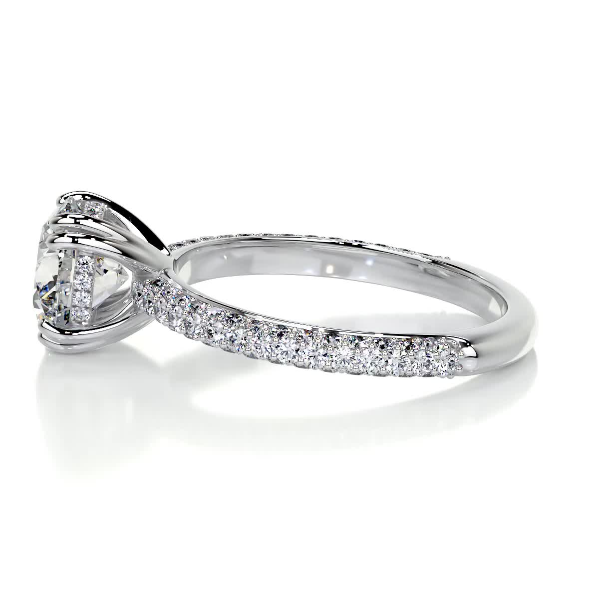 2.78 Round Hidden Halo Dual Prong Moissanite Engagement Ring