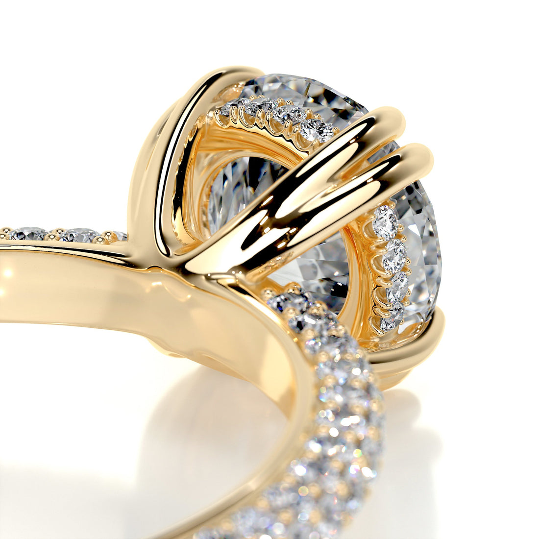2.78 Round Hidden Halo Dual Prong Moissanite Engagement Ring