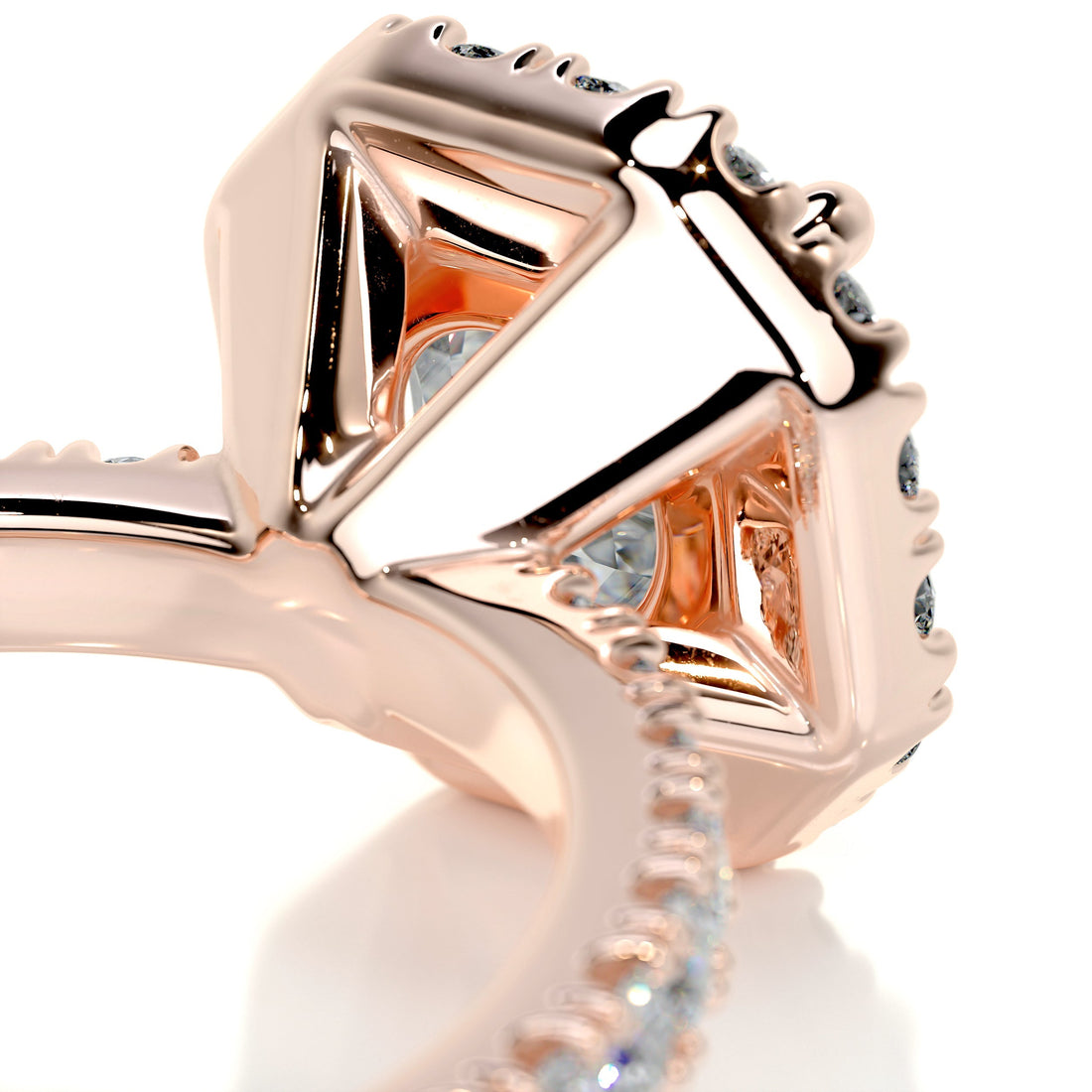 Asscher Halo Moissanite Engagement Ring