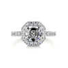 Asscher Halo Moissanite Engagement Ring