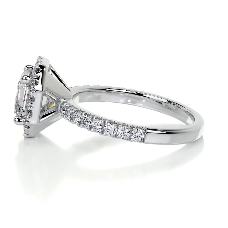 Asscher Halo Moissanite Engagement Ring