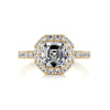 Asscher Halo Moissanite Engagement Ring