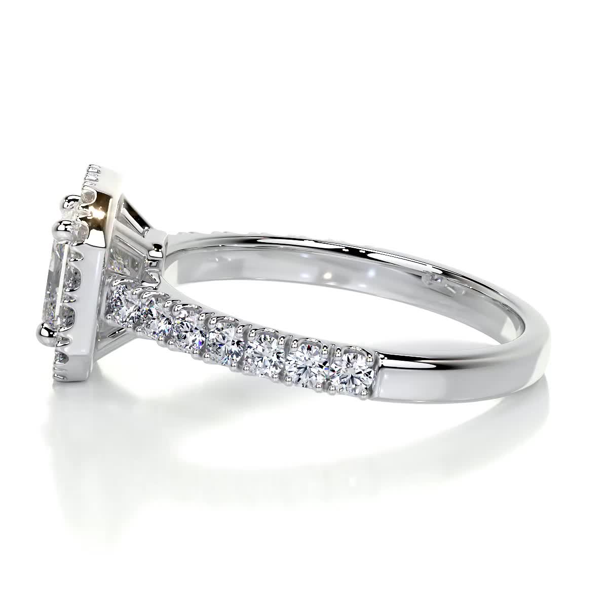 1.55 carat Radiant Halo Moissanite Engagement Ring