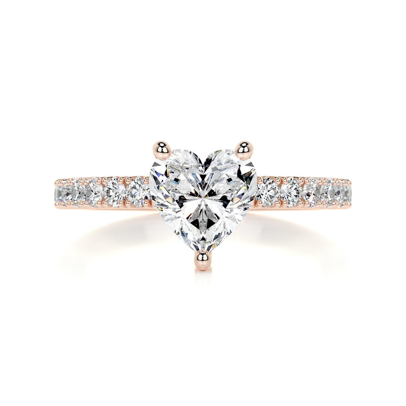 1.3 Carat · Heart Pave ·  Moissanite Engagement Ring
