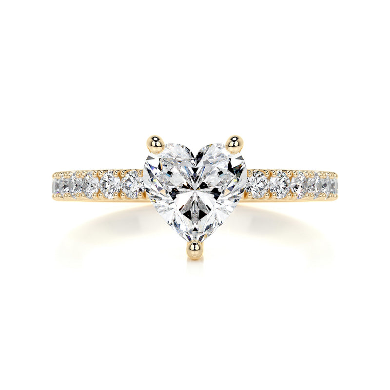 1.3 Carat · Heart Pave ·  Moissanite Engagement Ring