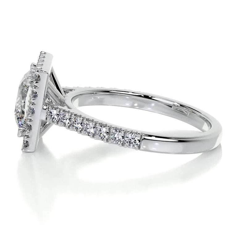 2.55 Carat Princess Halo Moissanite Engagement Ring