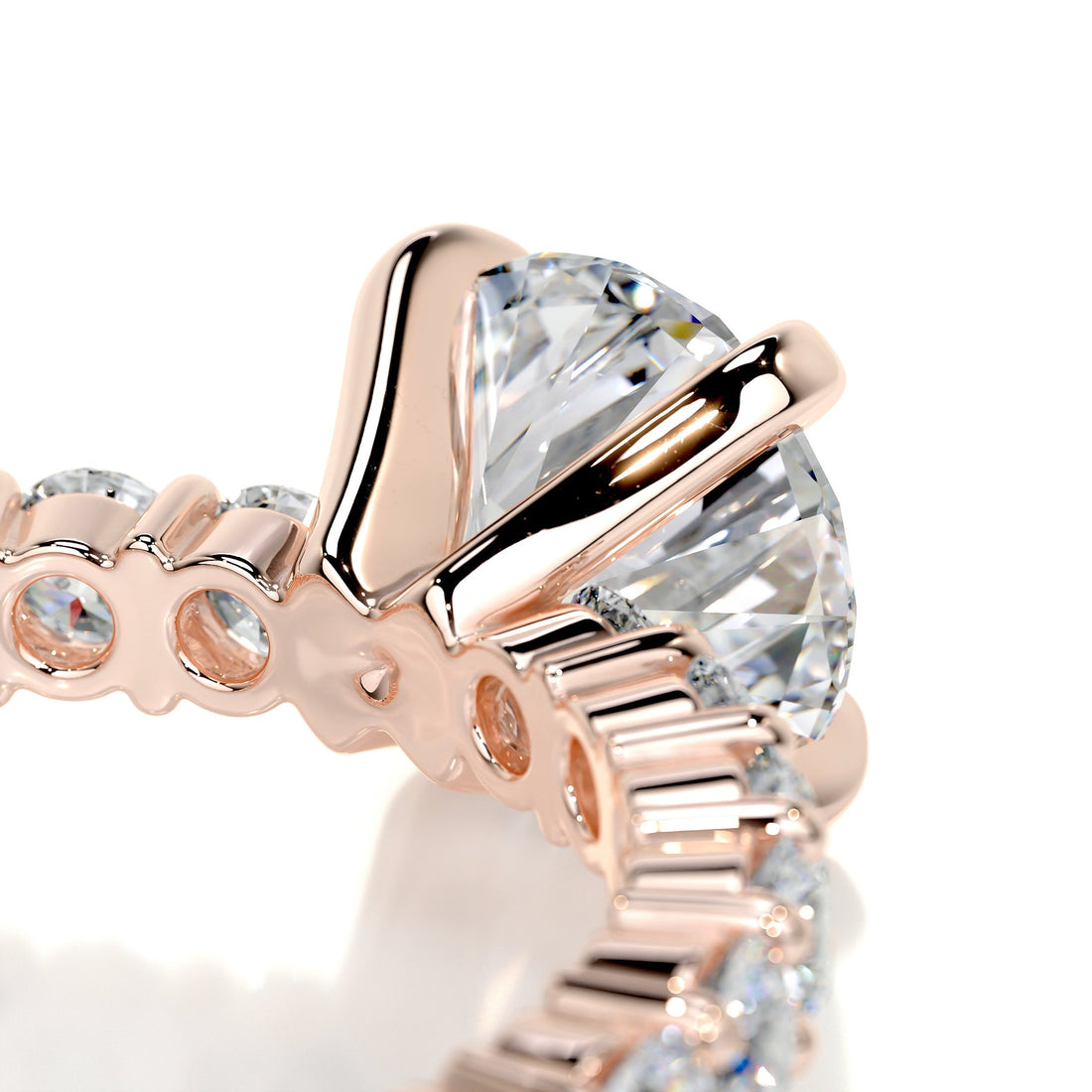 2.35 Carat Round Cut Moissanite Bubble Set Engagement Ring