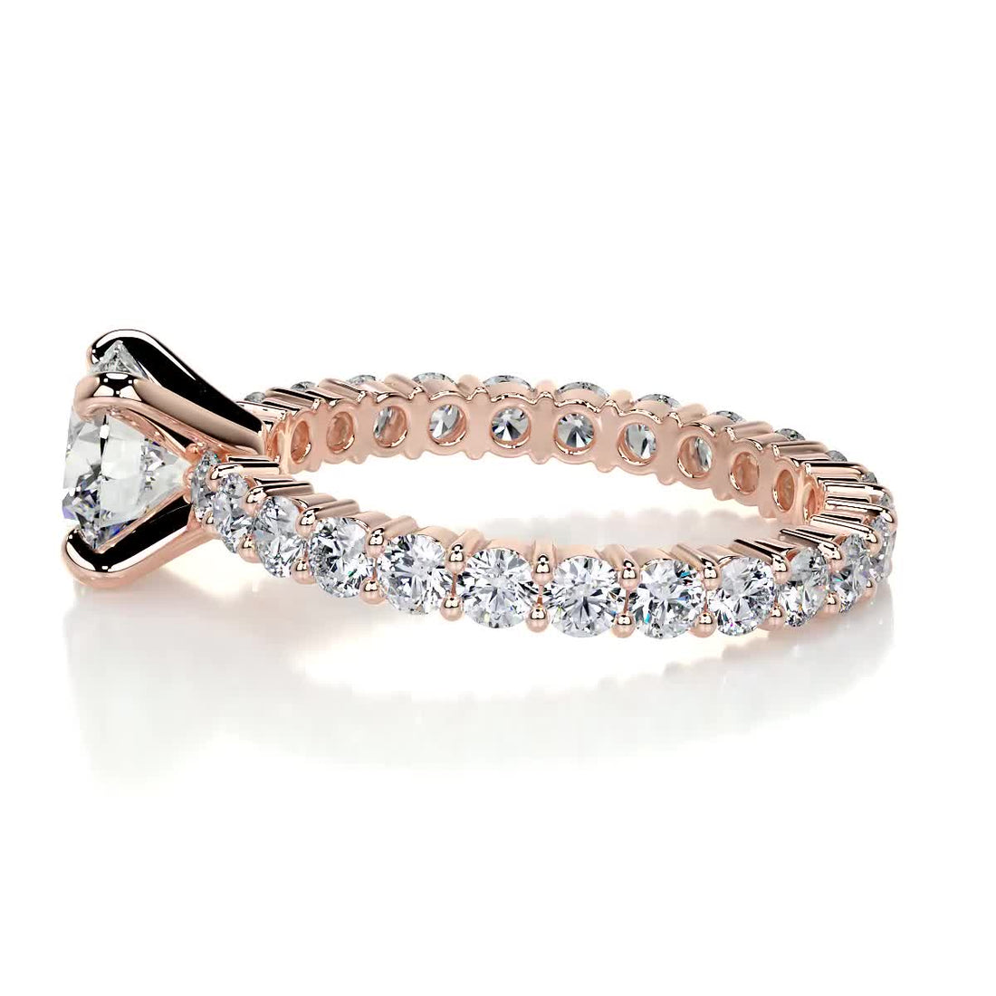 2.35 Carat Round Cut Moissanite Bubble Set Engagement Ring