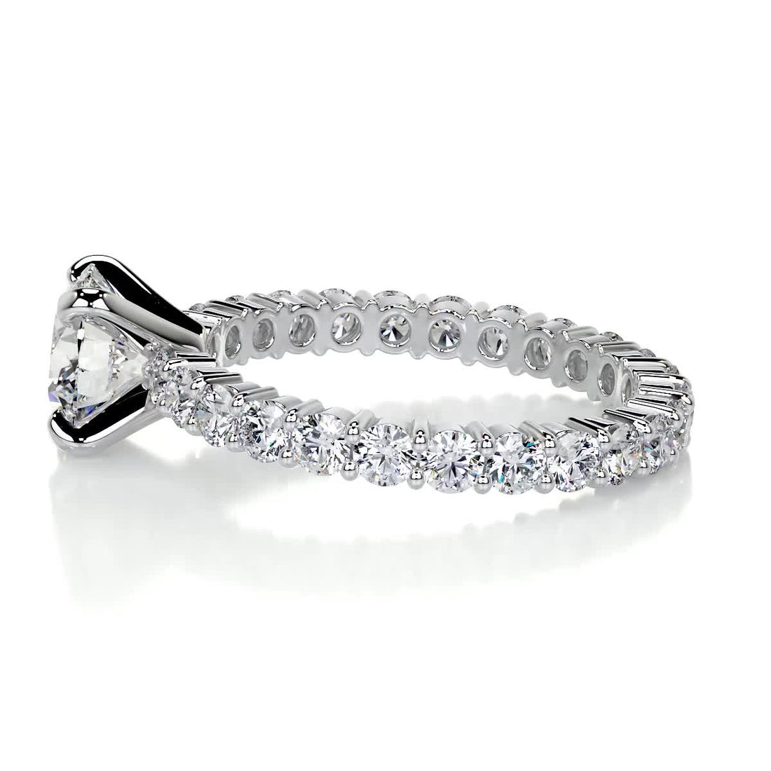 2.35 Carat Round Cut Moissanite Bubble Set Engagement Ring