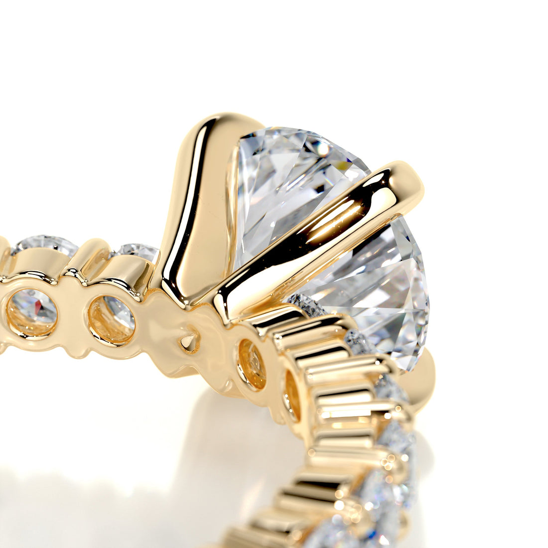 2.35 Carat Round Cut Moissanite Bubble Set Engagement Ring