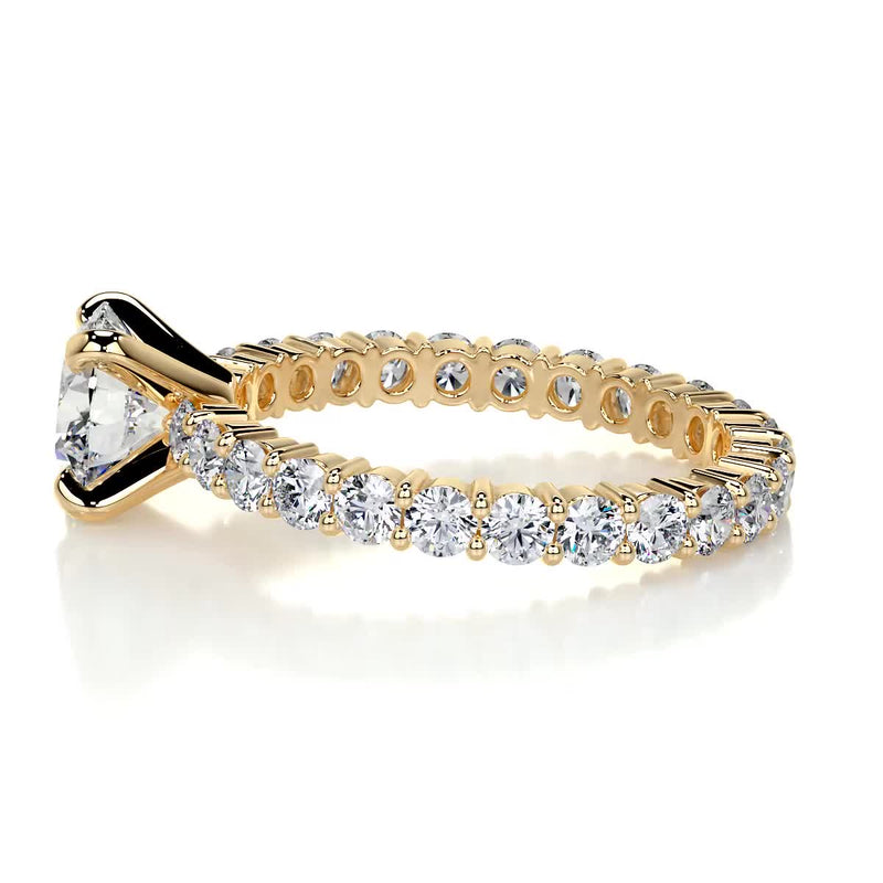 2.35 Carat Round Cut Moissanite Bubble Set Engagement Ring