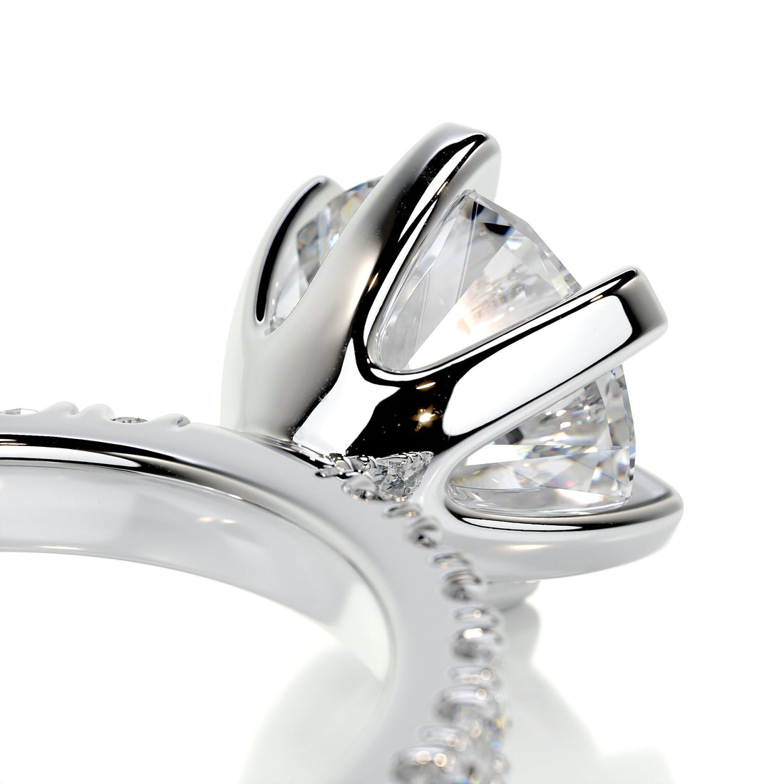 1.85 Carat Round Dual Tone Moissanite Engagement Ring