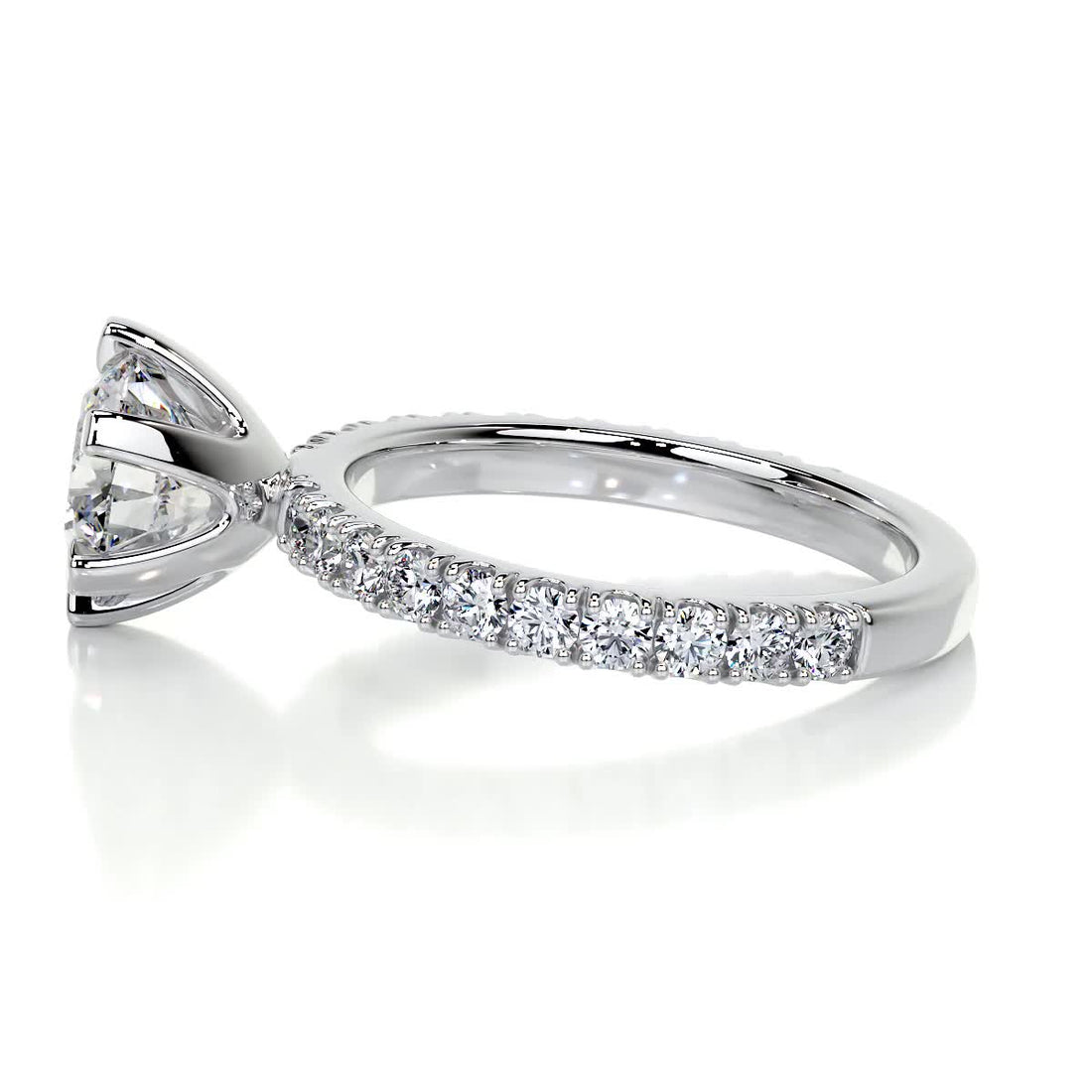 1.85 Carat Round Dual Tone Moissanite Engagement Ring