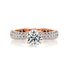 2.2 Carat Round Dual Curved Pavé Moissanite Engagement Ring