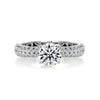 2.2 Carat Round Dual Curved Pavé Moissanite Engagement Ring