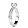 2.2 Carat Round Dual Curved Pavé Moissanite Engagement Ring