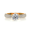 2.2 Carat Round Dual Curved Pavé Moissanite Engagement Ring