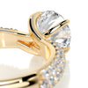 2.2 Carat Round Dual Curved Pavé Moissanite Engagement Ring